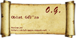 Oblat Géza névjegykártya