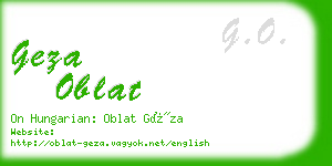 geza oblat business card